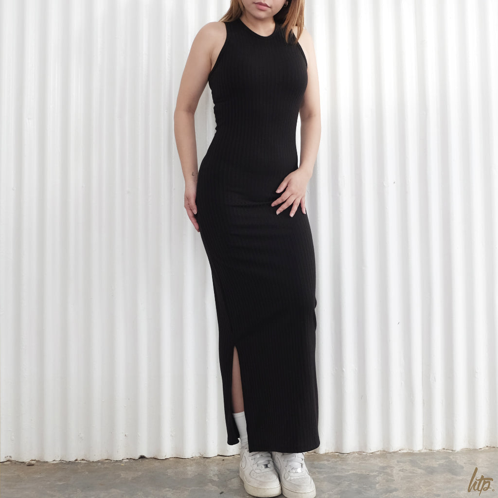 HTP Ribbed Chunky SL Maxi Dress