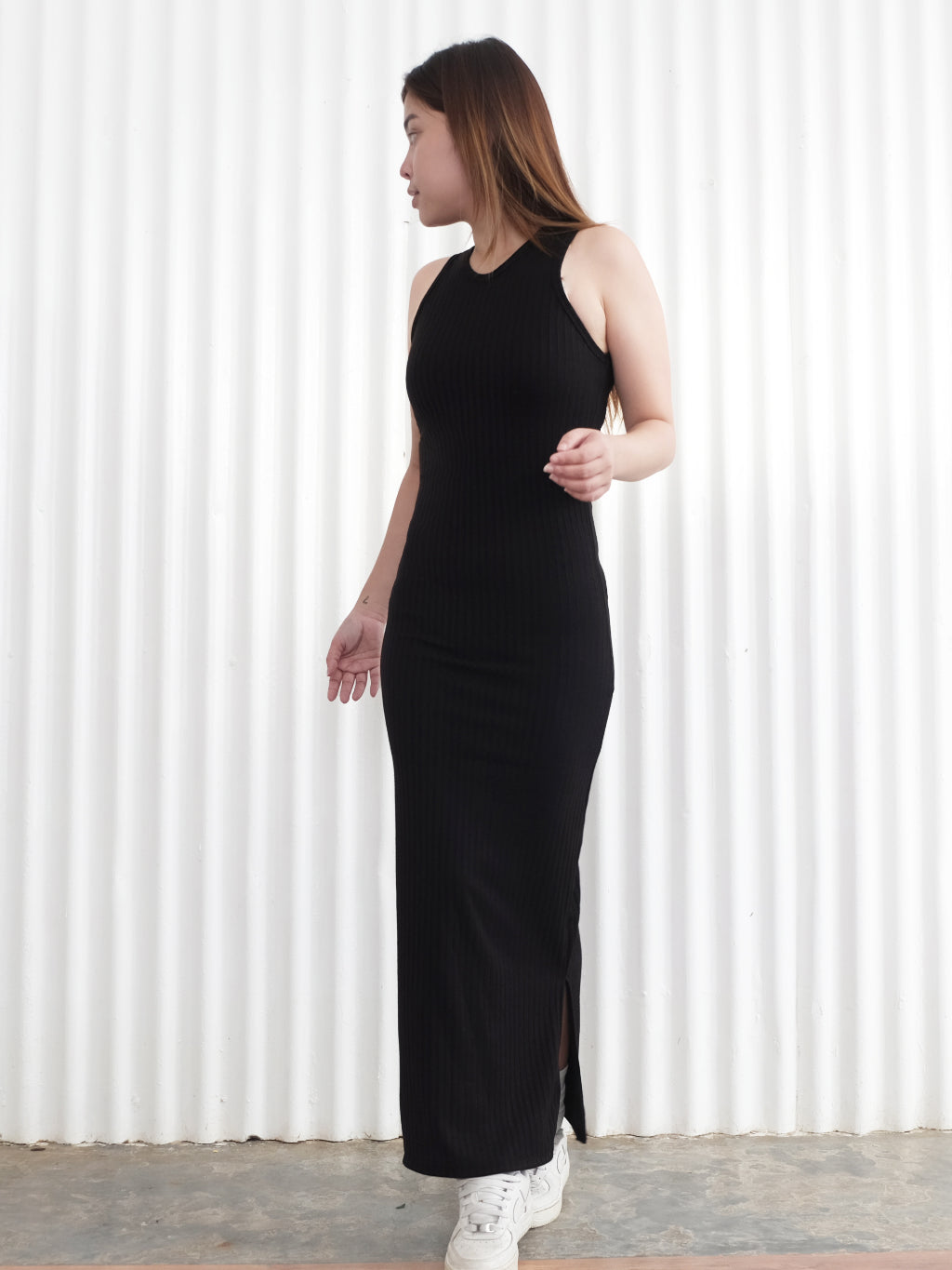 HTP Ribbed Chunky SL Maxi Dress