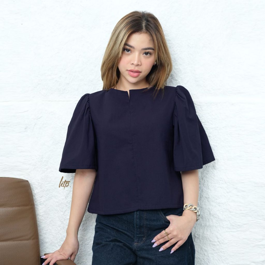 HTP V-Slit Modern Filipiniana Top for Women