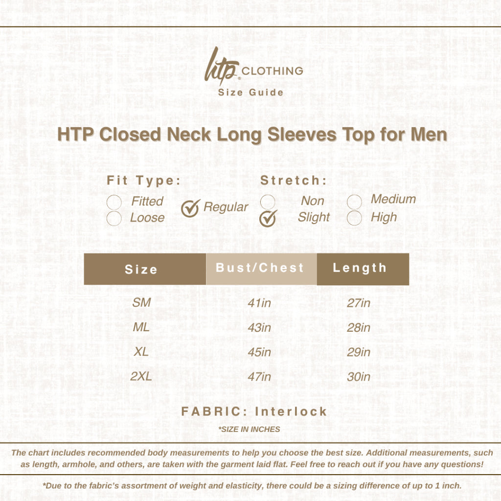 HTP Closed Neck Long Sleeves Top for Men