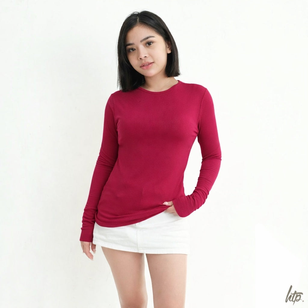 HTP Ribbed Cuff Pullover For Women