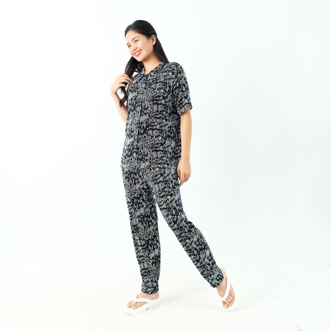 HTP Buttoned Polo and Pants Lounge Set