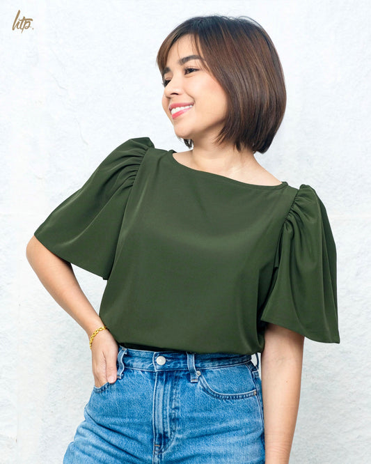 HTP Modern Filipiniana Boatneck Top for Women