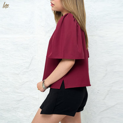 HTP Modern Filipiniana Boatneck Top for Women