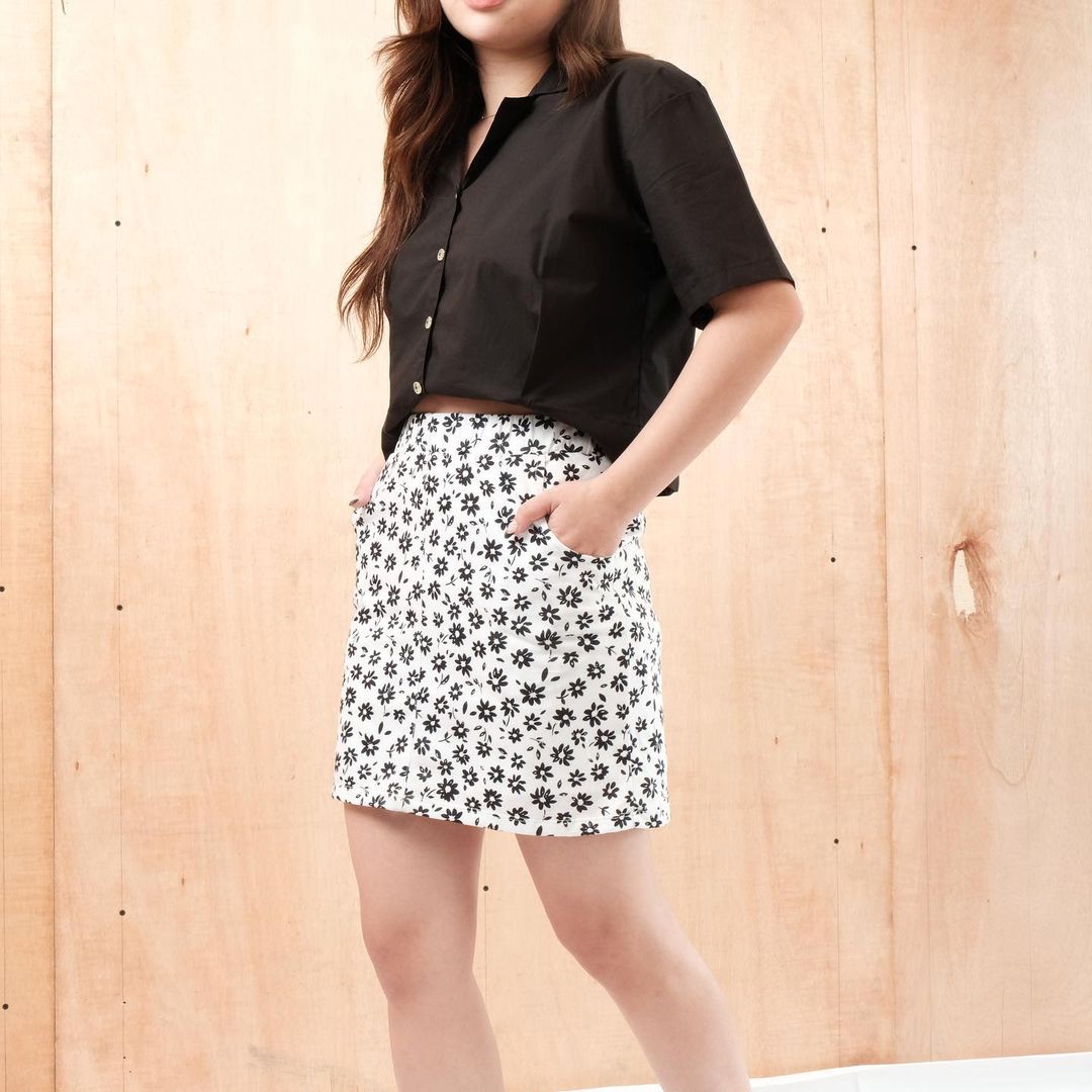 HTP Floral Mini Skirt With Pockets