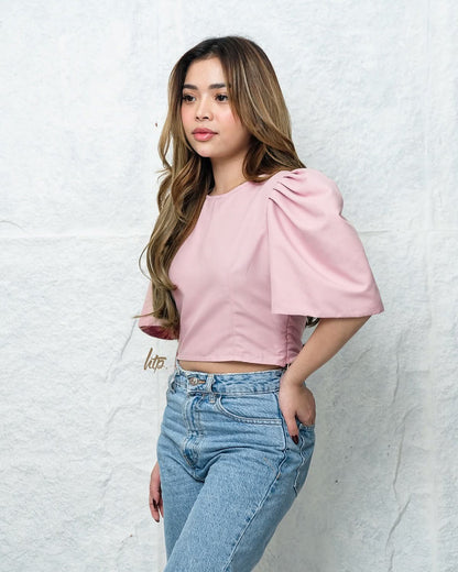 HTP Cropped Modern Filipiniana Top