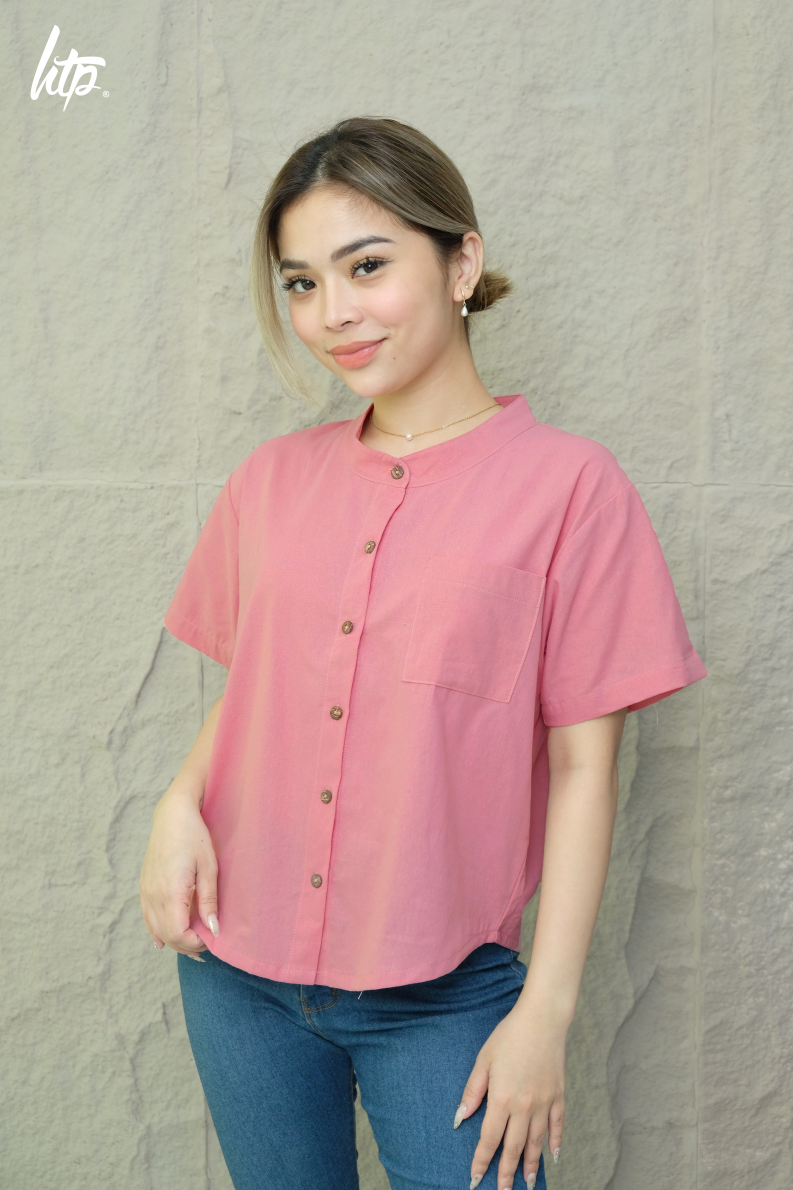 HTP Chinese Collar Loose Curve Top