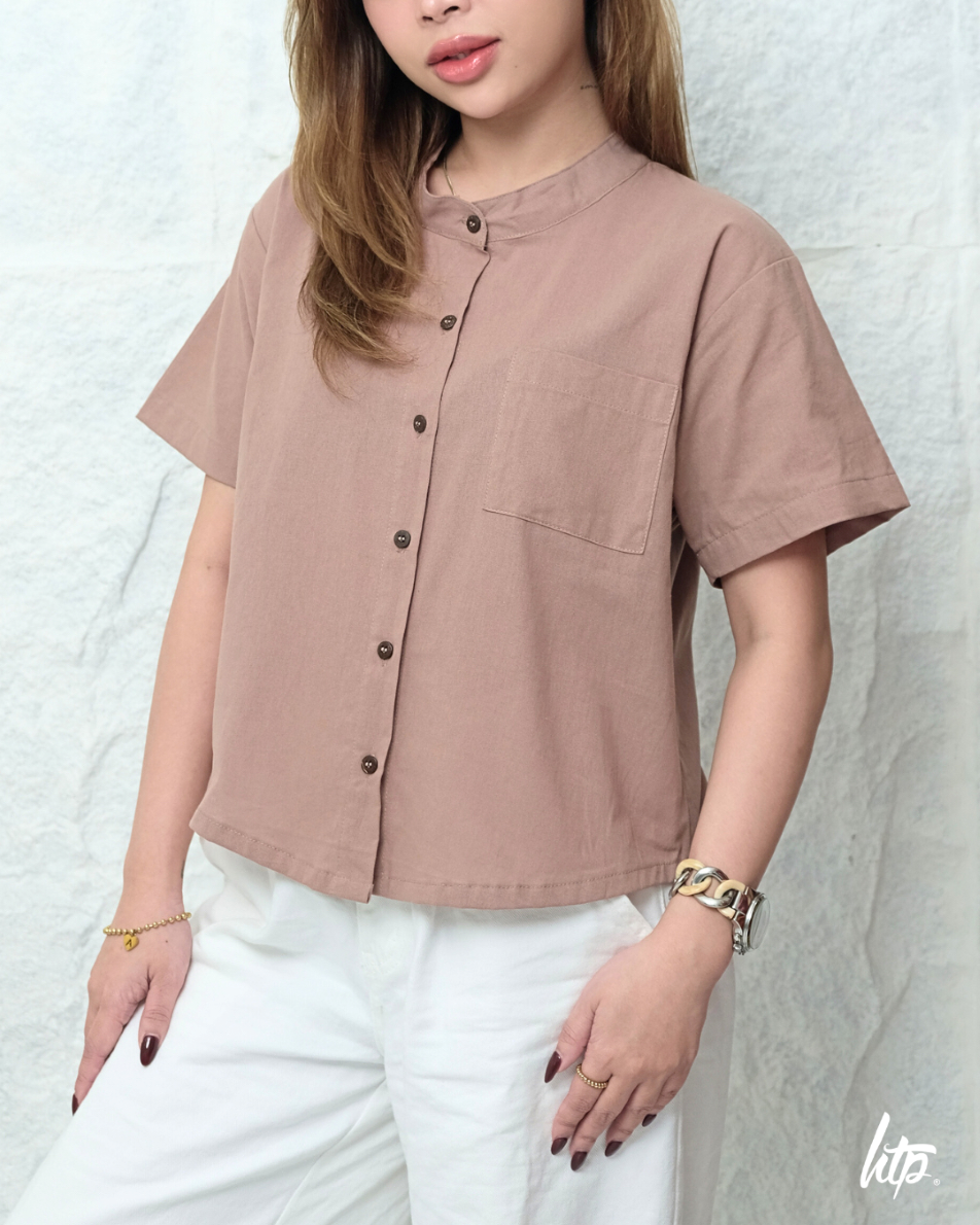 HTP Chinese Collar Loose Curve Top