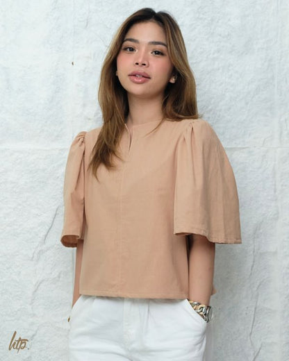 HTP V-Slit Modern Filipiniana  Top for Women