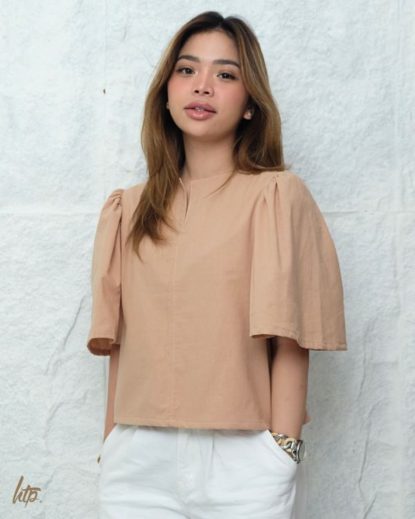 HTP V-Slit Modern Filipiniana  Top for Women