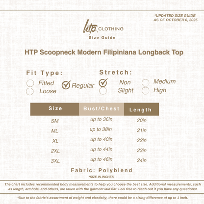 HTP Scoopneck Modern Filipiniana Longback Top