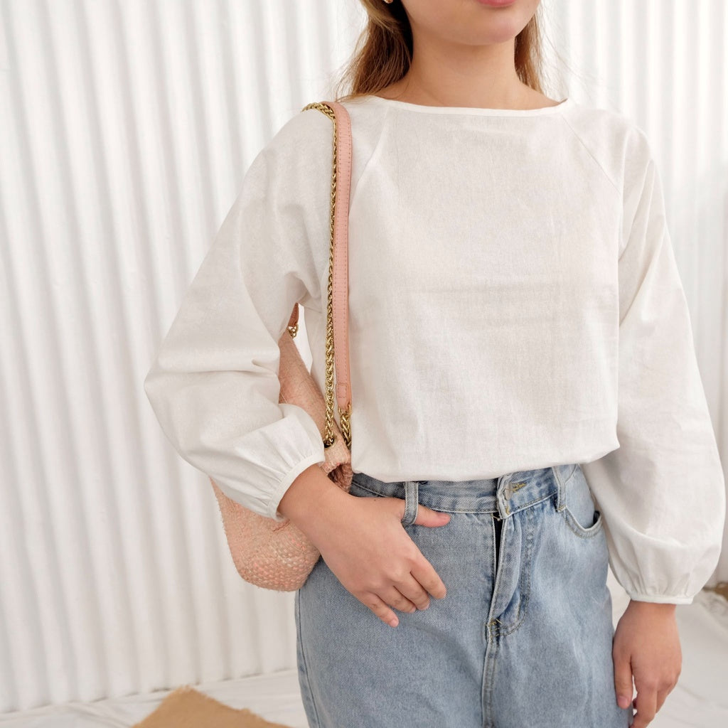HTP Raglan Bishop Sleeve Blouse - Top for Women