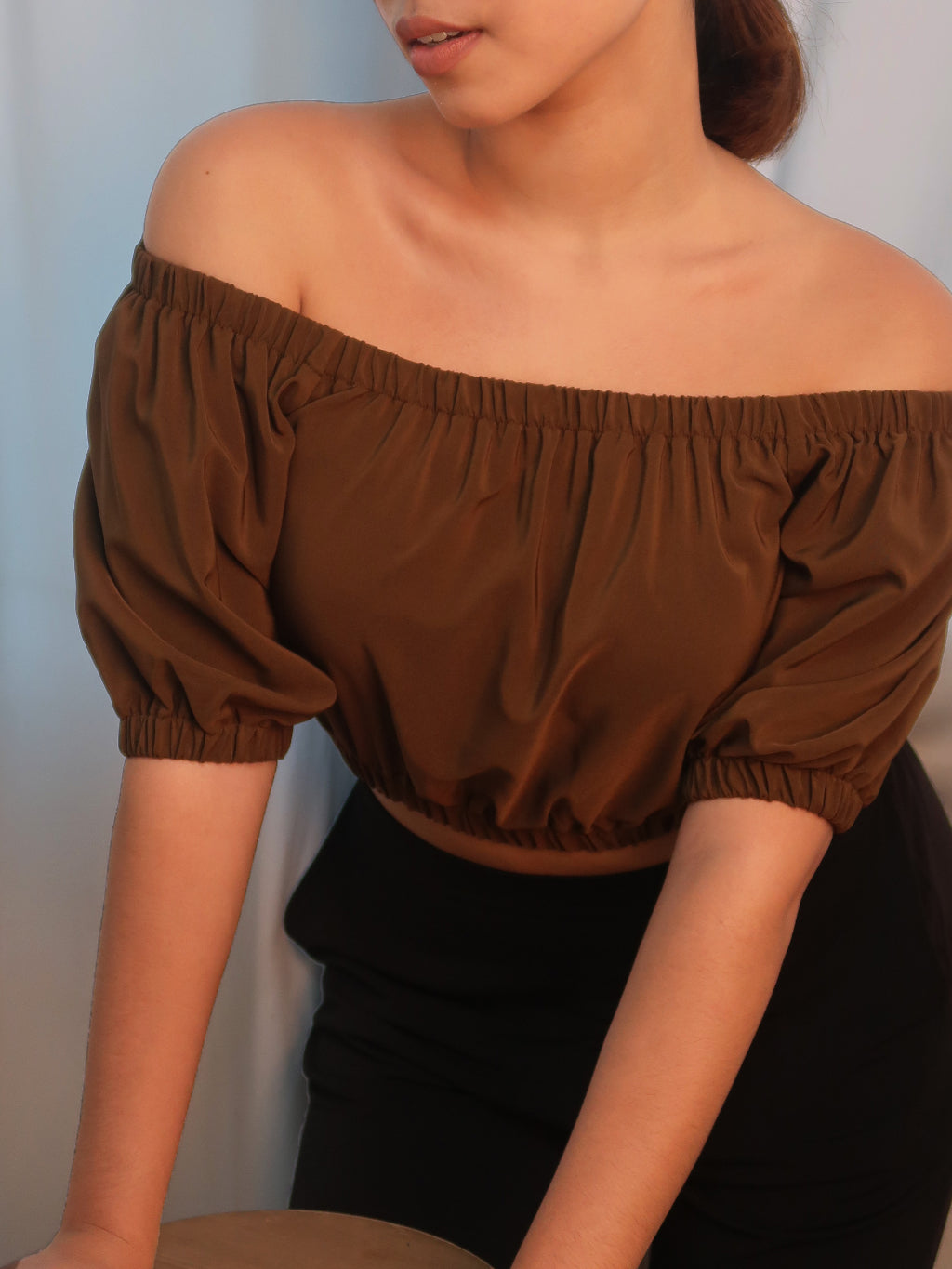 HTP Puff Sleeve Crop Top for Women