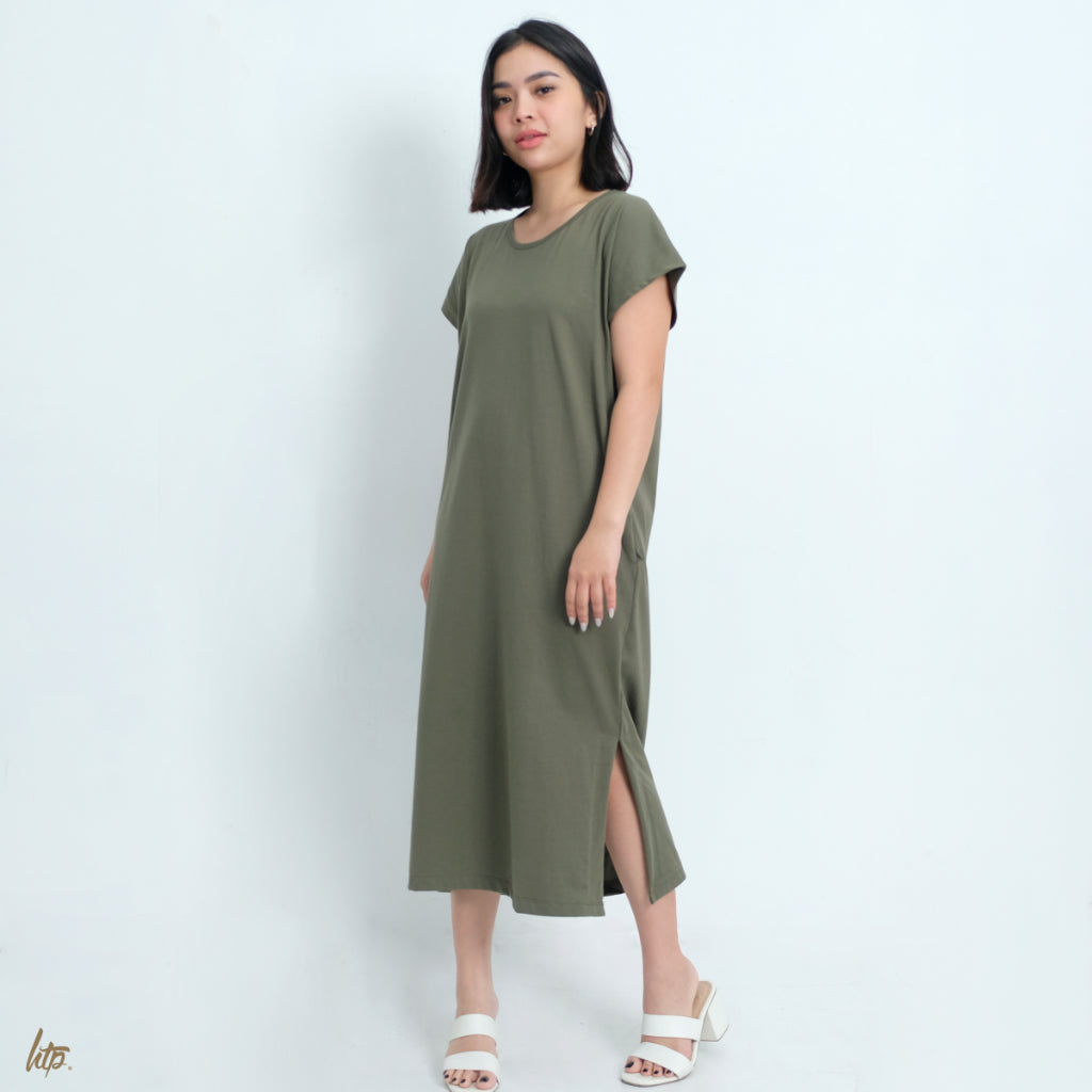 HTP Cotton Slit Maxi Dress