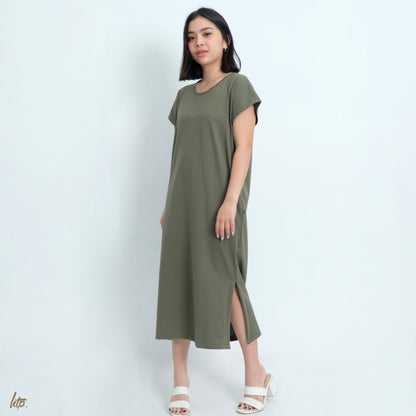 HTP Cotton Slit Maxi Dress