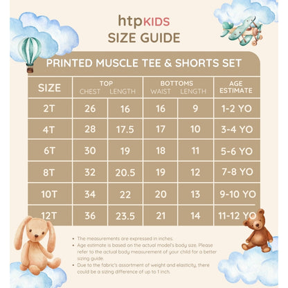 HTP Kids Printed Muscle Tee And Shorts Set