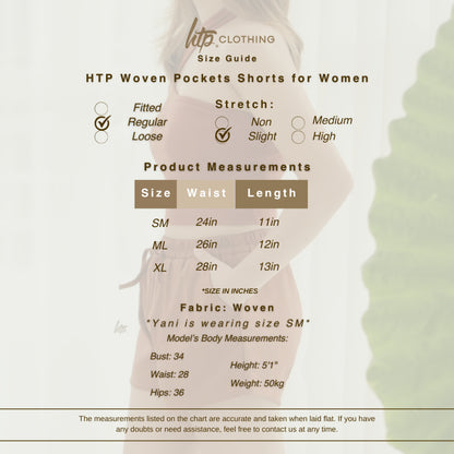HTP Woven Pockets Shorts for Women