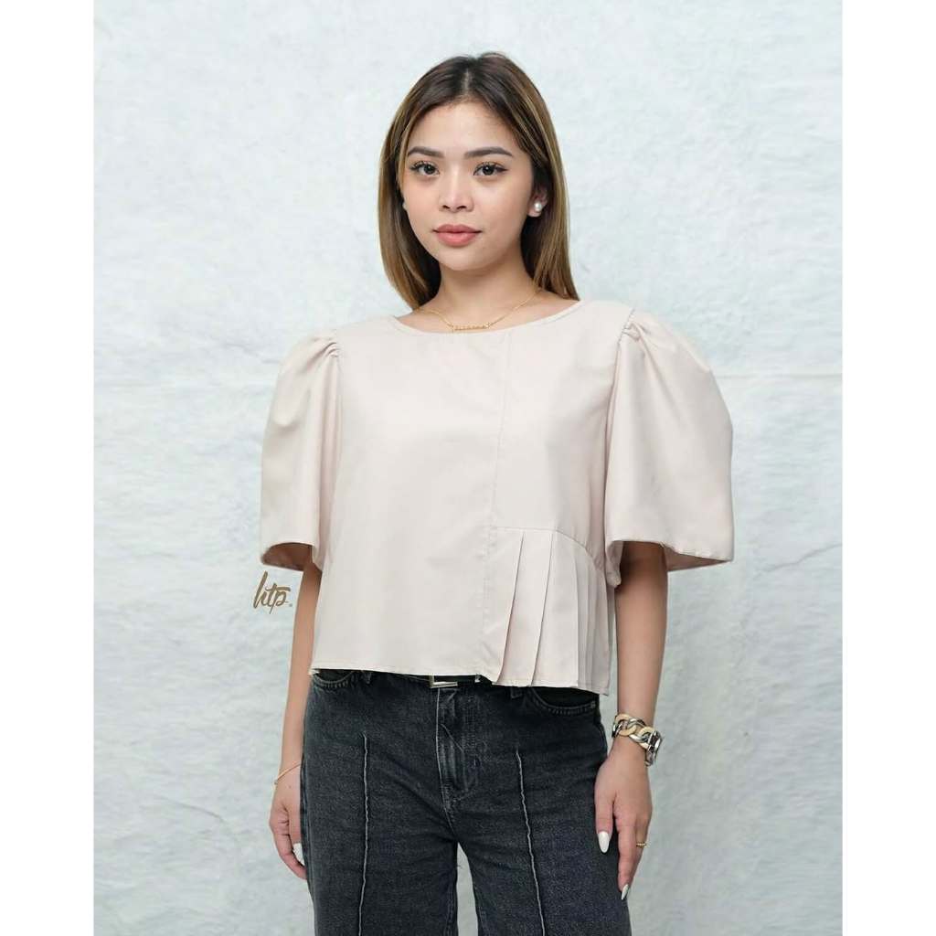 HTP Pleated Modern Filipiniana Top