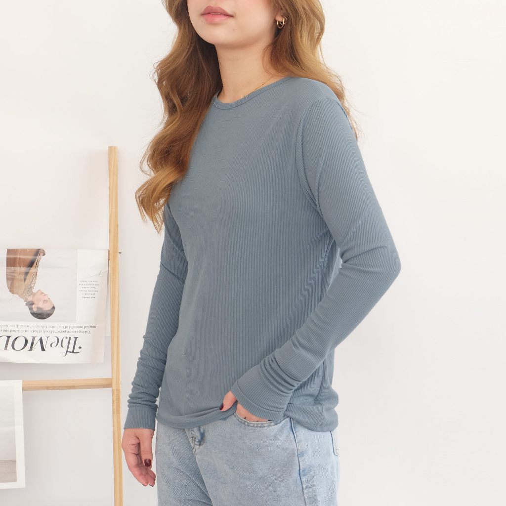 HTP Ribbed Cuff Pullover For Women