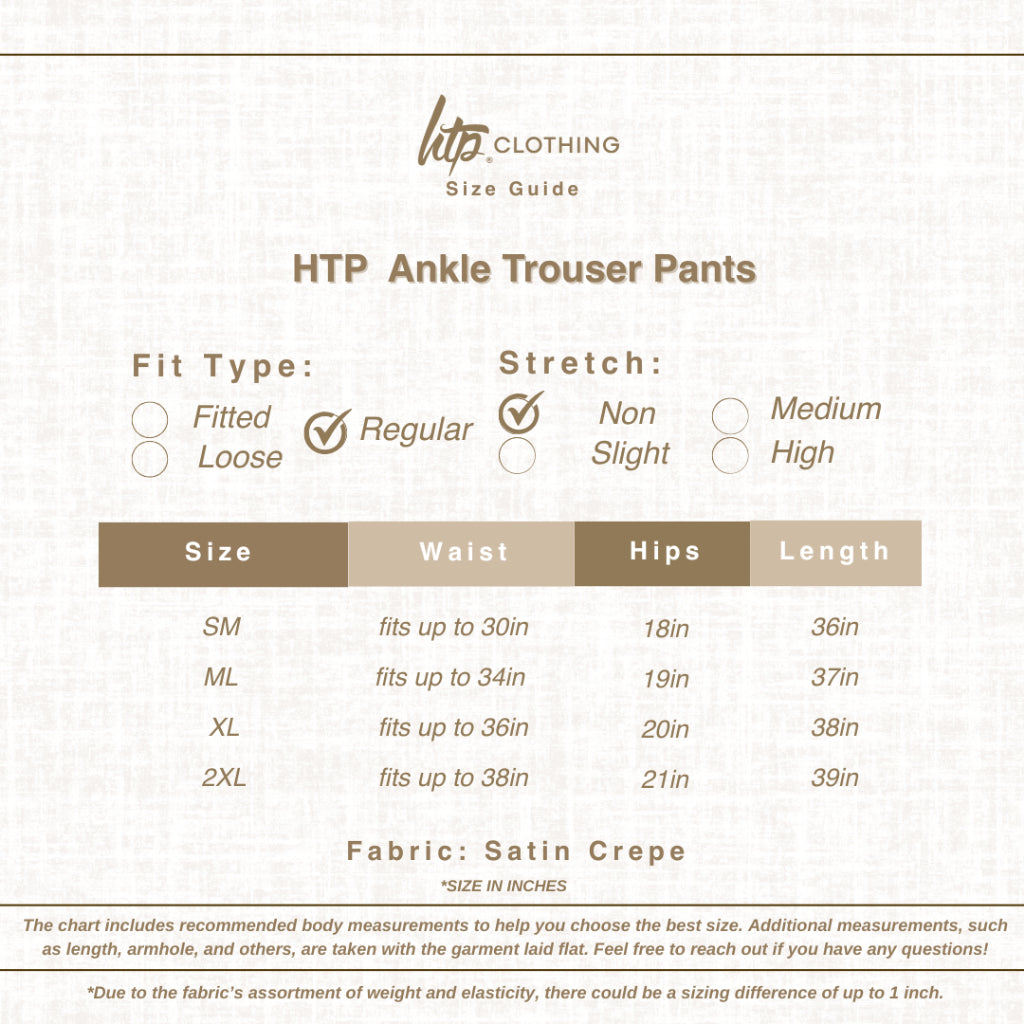 HTP Ankle Trouser Pants For Women