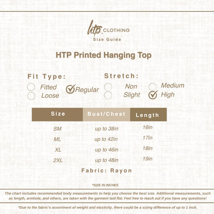 HTP Printed Hanging Top For Women