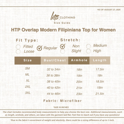 HTP Overlap Modern Filipiniana Top For Women