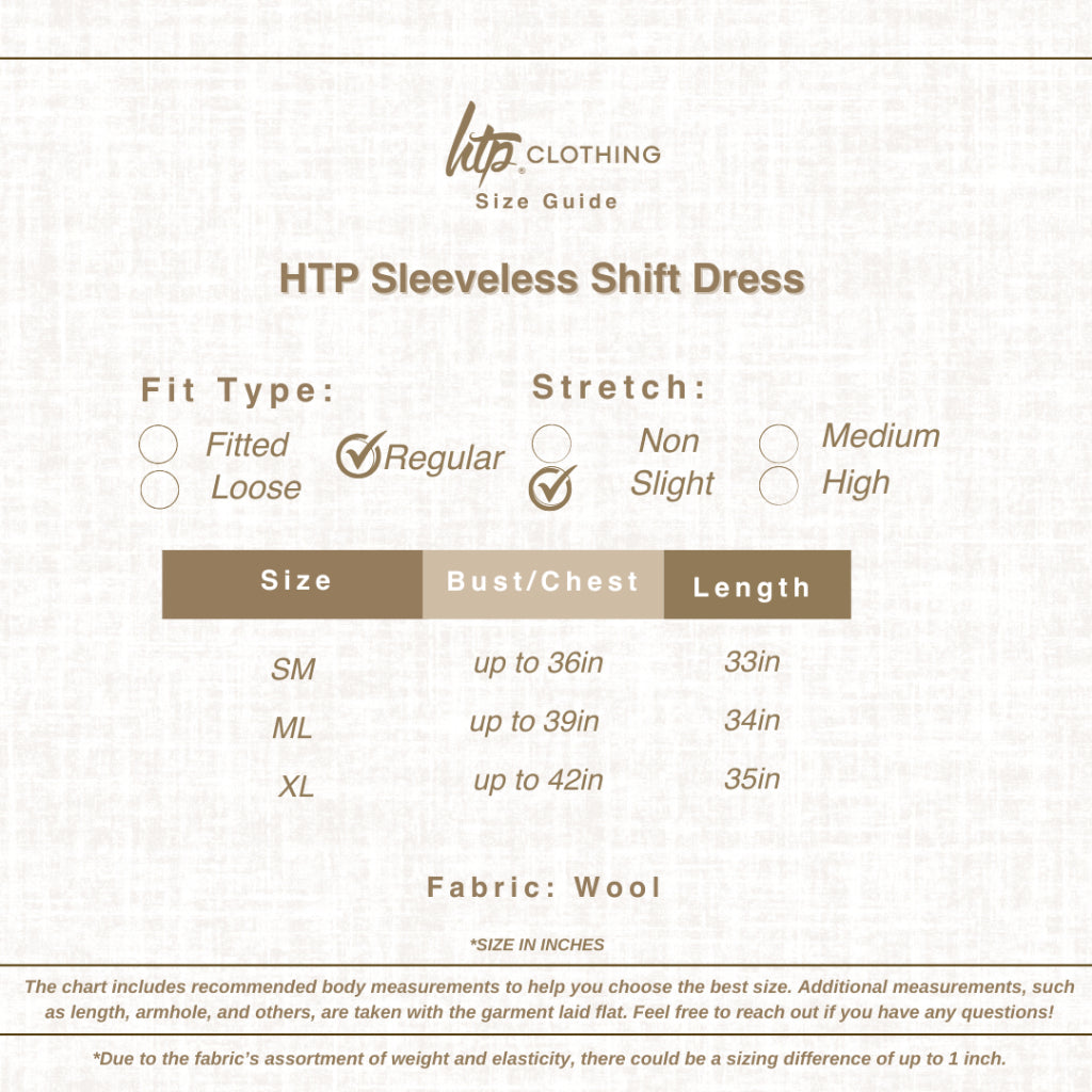 HTP Sleeveless Shift Dress For Women
