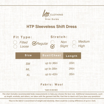 HTP Sleeveless Shift Dress For Women