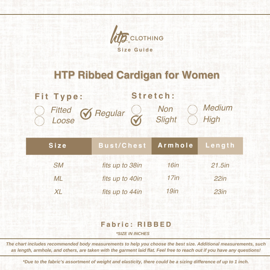 HTP Ribbed Cardigan for Women