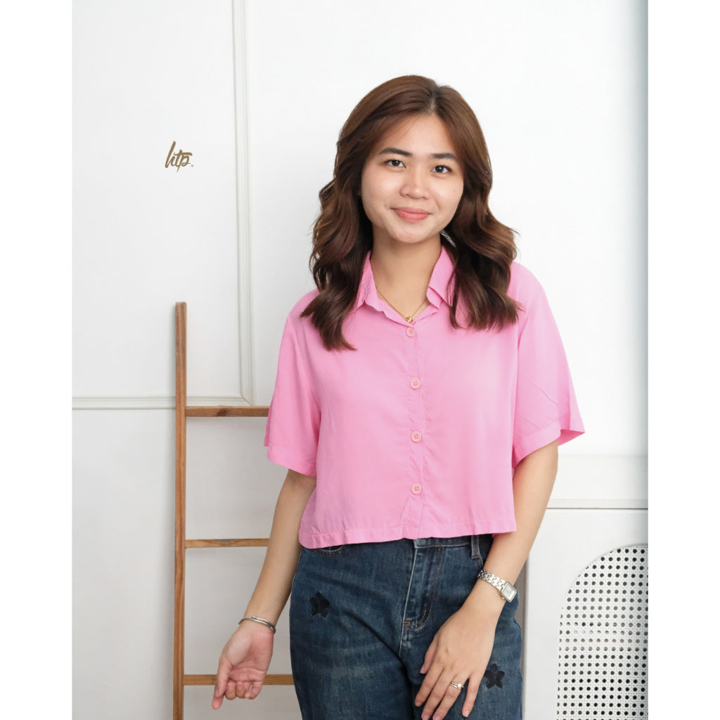 HTP Cropped Polo Top for Women