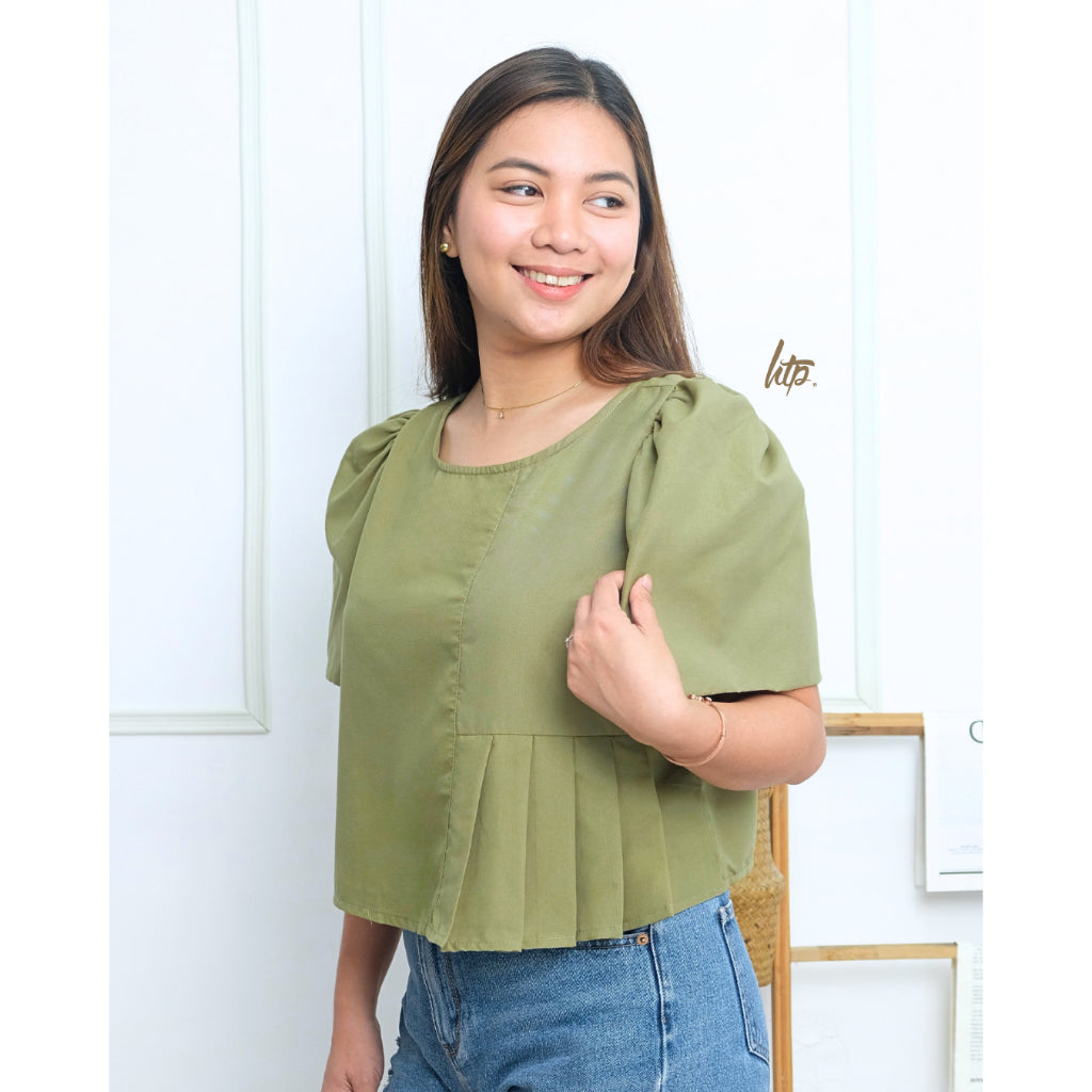 HTP Pleated Modern Filipiniana Top
