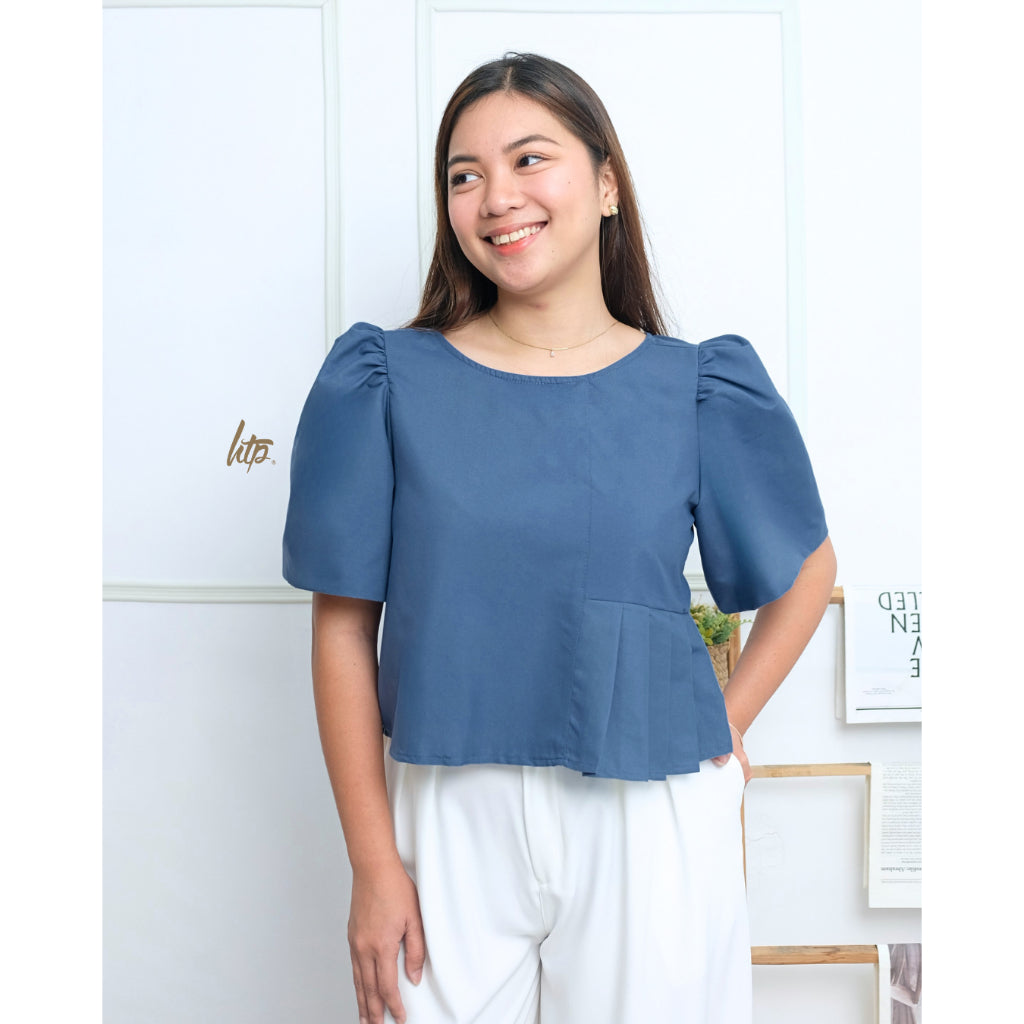 HTP Pleated Modern Filipiniana Top