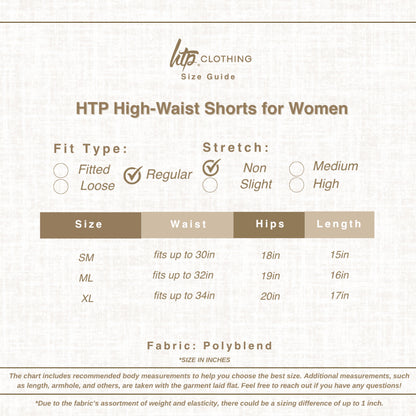 HTP High Waist Shorts for Women