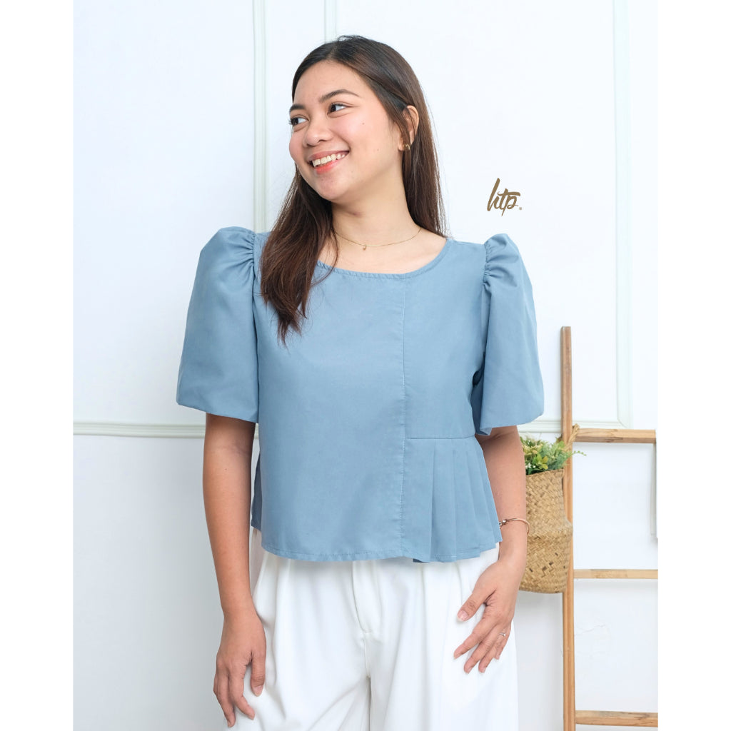 HTP Pleated Modern Filipiniana Top