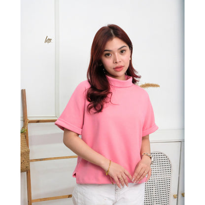 HTP Batwing Mock Neck Top