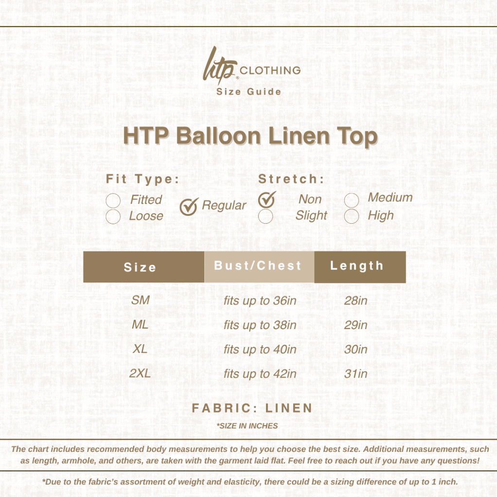 HTP Balloon Linen Top for Women