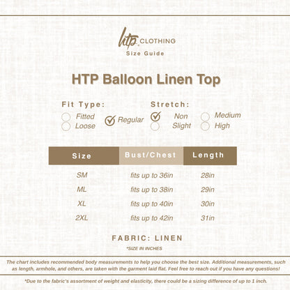 HTP Balloon Linen Top for Women