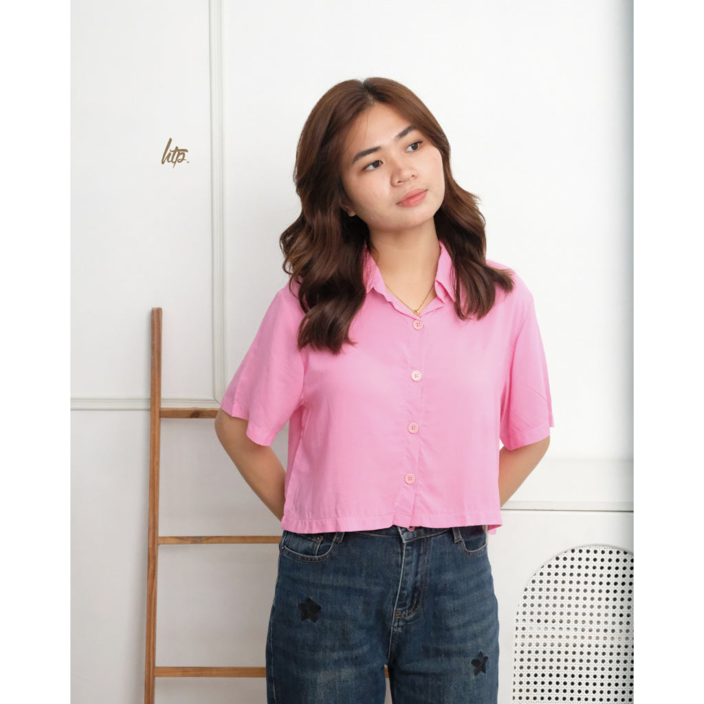 HTP Cropped Polo Top for Women