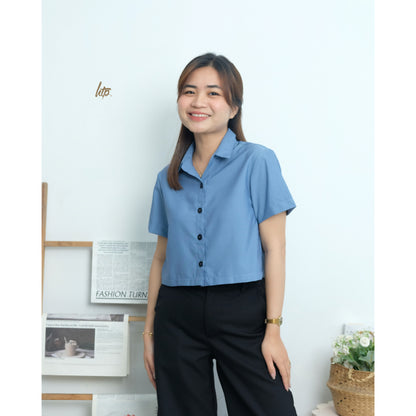 HTP Cropped Polo Top for Women
