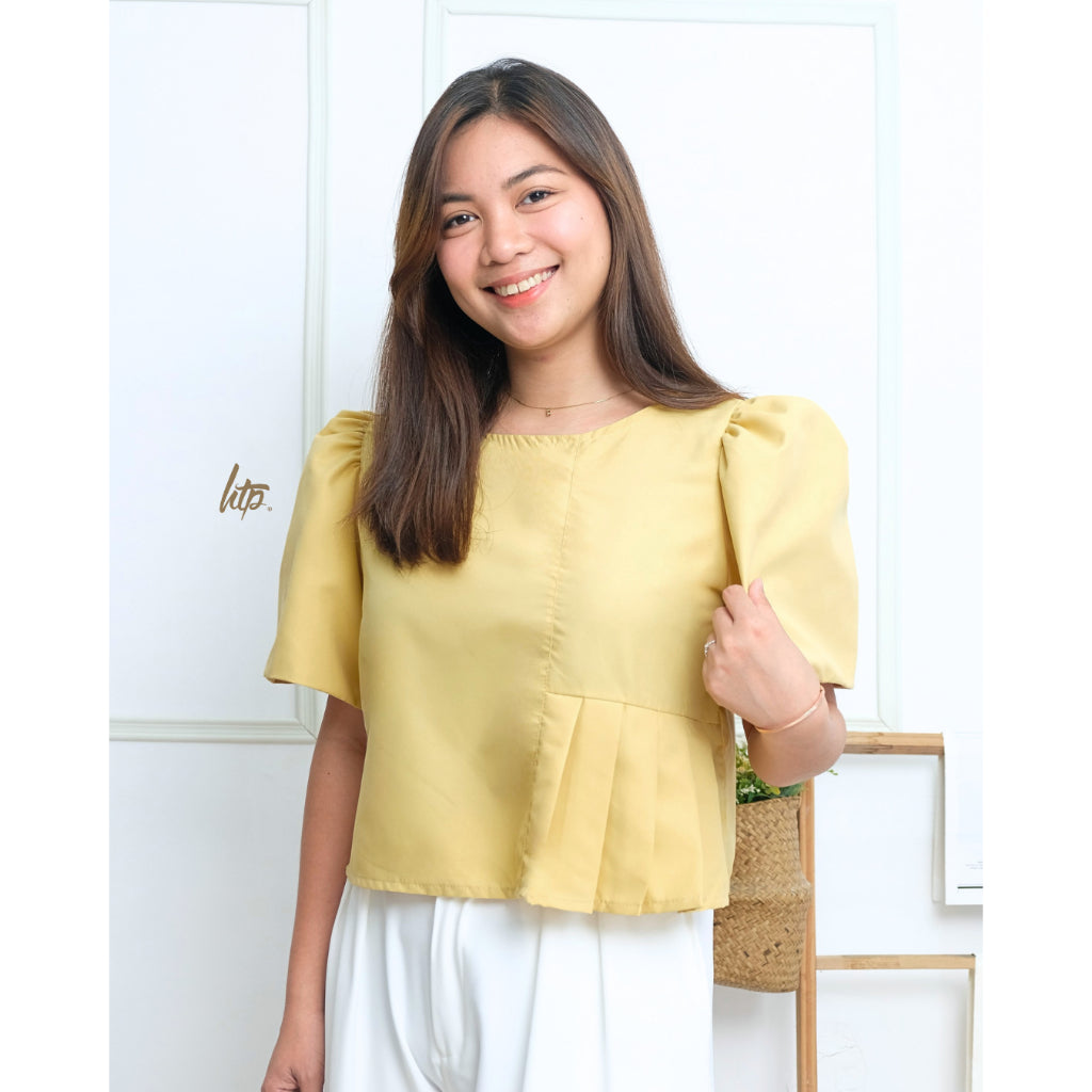HTP Pleated Modern Filipiniana Top