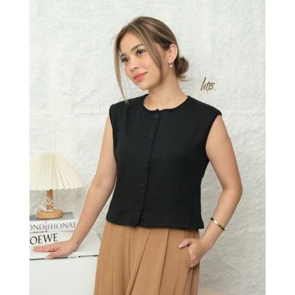 HTP Ribbed Button Down Top for Women