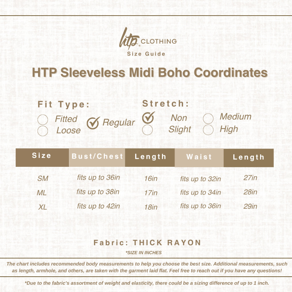 HTP Sleeveless Midi Boho Coordinates