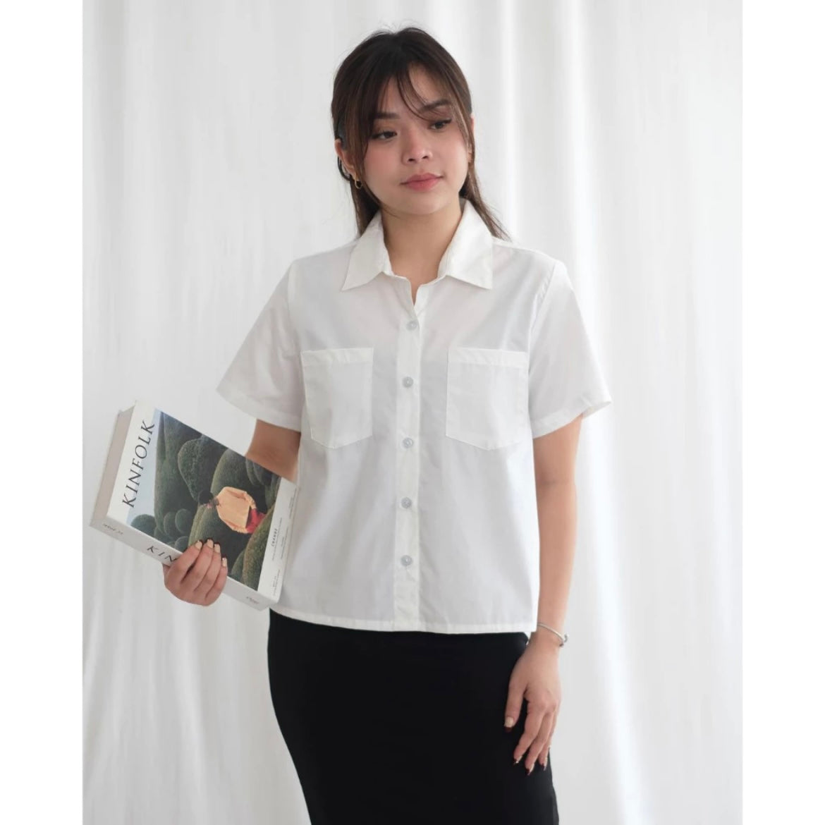 HTP Poplin Button Down Shirt With Double Pockets