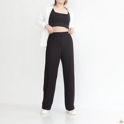 HTP High-Waist Straight Cotton Pants For Women