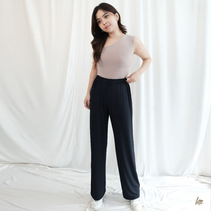HTP High-Waist Straight Cotton Pants For Women