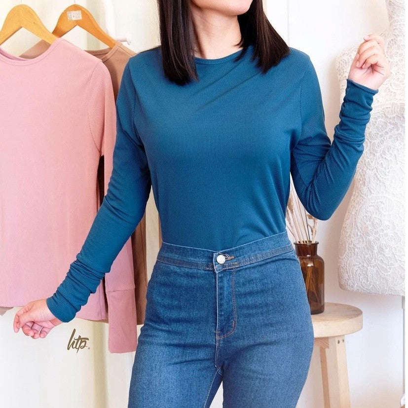 HTP Ribbed Cuff Pullover For Women