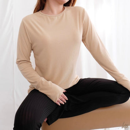 HTP Ribbed Cuff Pullover For Women