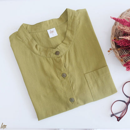 HTP Chinese Collar Loose Curve Top