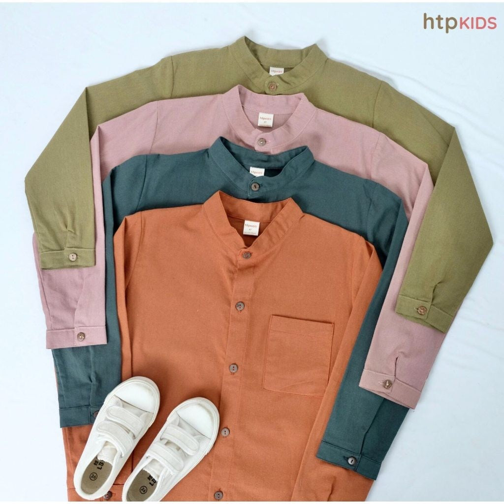 HTP Kids Boys Chinese Collar Longsleeves Top