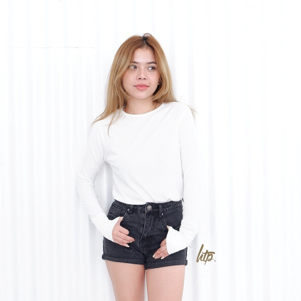 HTP Ribbed Cuff Pullover For Women
